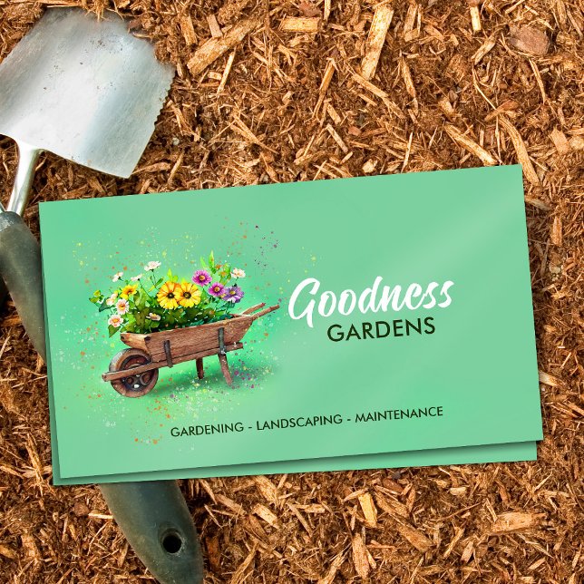 Tarjeta De Visita Gardening Services Watercolor art (Subido por el creador)