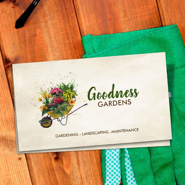 Tarjeta De Visita Gardening Services Watercolor art (Subido por el creador)