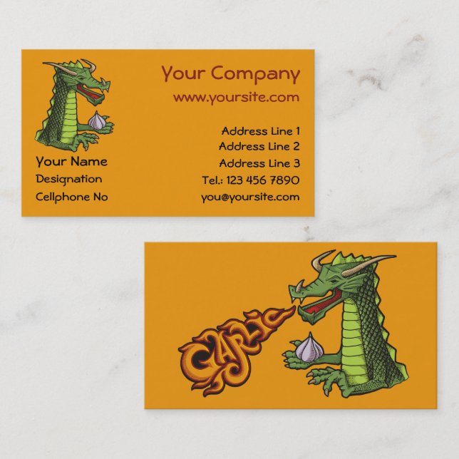Tarjeta De Visita Garlic Dragon (Anverso / Reverso)