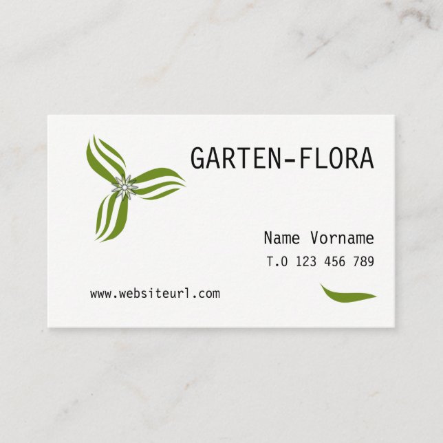 Tarjeta De Visita garten flora (Anverso)