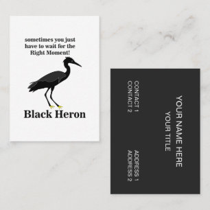 Tarjeta De Visita Garza Negra Ave Egret Fauna Silvestre