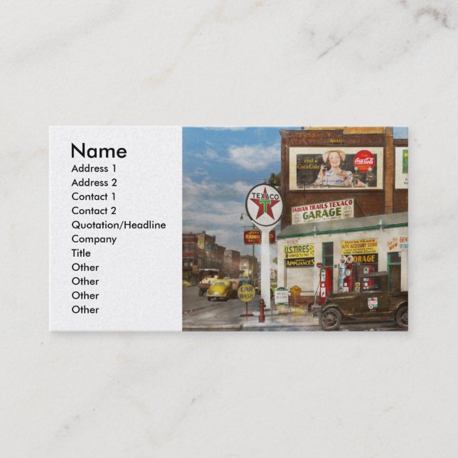 Tarjeta De Visita Gasolinera - gasolinera de los rastros indios 1940 (Anverso)