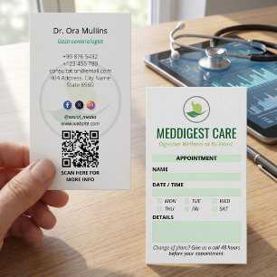 Tarjeta De Visita Gastroenterología Clínica de Negocios Nombramien