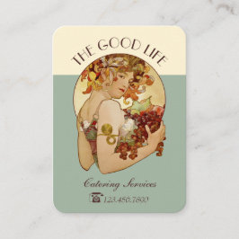 Tarjeta De Visita Gastronomía Art Nouveau CC0586 Fruta Mucha