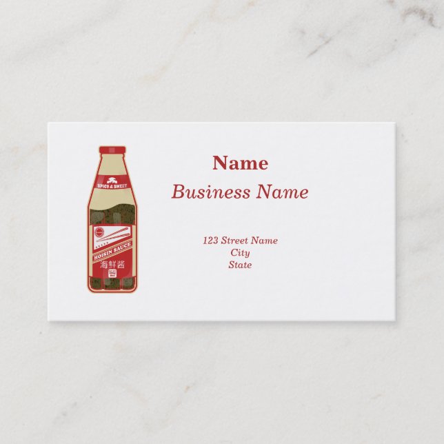 Tarjeta De Visita Gastronomía cantonesa de Hoisin Sauce (Anverso)