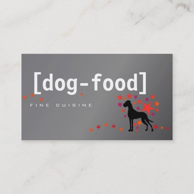 Tarjeta De Visita Gastronomía de perro Grande DAne (Anverso)