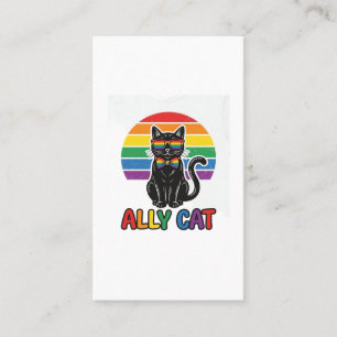 Tarjeta De Visita Gata Aliada Arcoíris Orgullo Diseño Camiseta Gato
