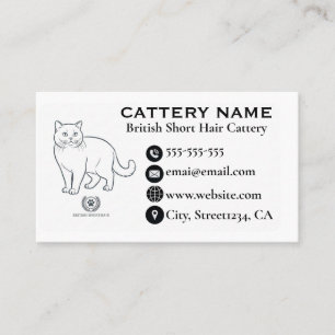 Tarjeta De Visita Gatadería de British Shorthair Personalizable Cria
