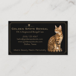 Tarjeta De Visita Gatería de gatos Bengal negros de lujo personaliza