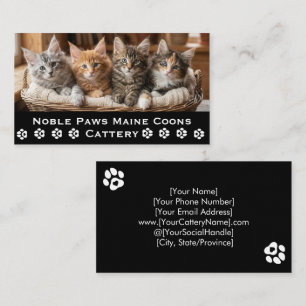 Tarjeta De Visita Gatería de Maine Coon Criador de Mascotas Person