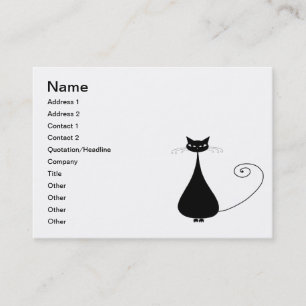 Tarjeta De Visita Gatito banal negro 4