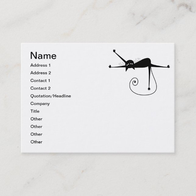 Tarjeta De Visita Gatito banal negro 7 (Anverso)