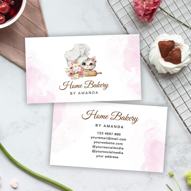 Tarjeta De Visita Gatito Chef de Panadería (Subido por el creador)