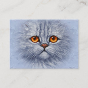 Tarjeta De Visita Gatito Gato Gato Fluffy Ffy Face Gris Claro