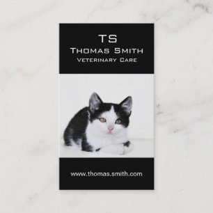 Tarjeta De Visita Gatito negro y blanco