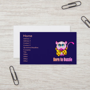 Tarjeta De Visita Gatito Rosa Lindo - Nacido para Deslumbrar Arte