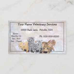 Tarjeta De Visita Gatitos Watercolor Pen y Tinta Sketch Veterinario