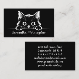 Tarjeta De Visita Gato Adorable Diseño Minimalista - GATO 1