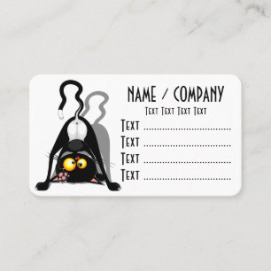 Tarjeta De Visita Gato al Revés Personaje de Dibujos Divertido
