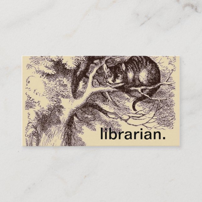 Tarjeta De Visita Gato Alicia del bibliotecario el | Cheshire en el (Anverso)