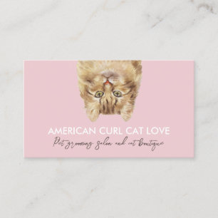Tarjeta De Visita Gato American Curl Cuidador de Mascotas Divertido