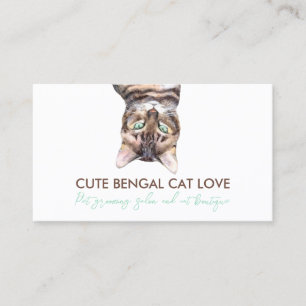 Tarjeta De Visita Gato Bengal divertido cuidador de mascotas