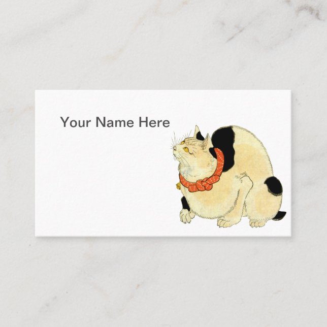 Tarjeta De Visita Gato Bobtail japonés personalizado (Anverso)