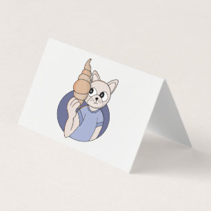 Tarjeta De Visita Gato Croissant Divertido