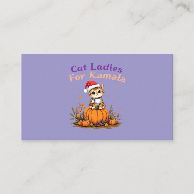 Tarjeta De Visita Gato Damas de Kamala: Mostrar apoyo a Kamala (Anverso)