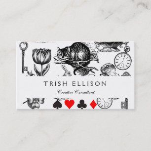 Tarjeta De Visita Gato de Cheshire clásico alice en wonderland loco