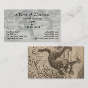 Tarjeta De Visita Gato de Kawanabe Kyosai atrapando una rana de arte