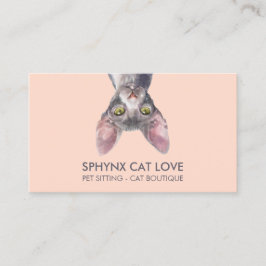 Tarjeta De Visita Gato de naranja rosado