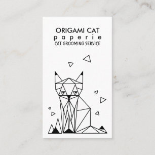 Tarjeta De Visita Gato de origami minimalista geométrico