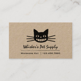Tarjeta De Visita Gato de peluche loco   Gato negro de Cheshire
