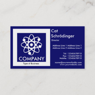 Tarjeta De Visita Gato de Schrödinger - Azul oscuro