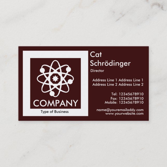 Tarjeta De Visita Gato de Schrödinger - Brown oscuro (Anverso)