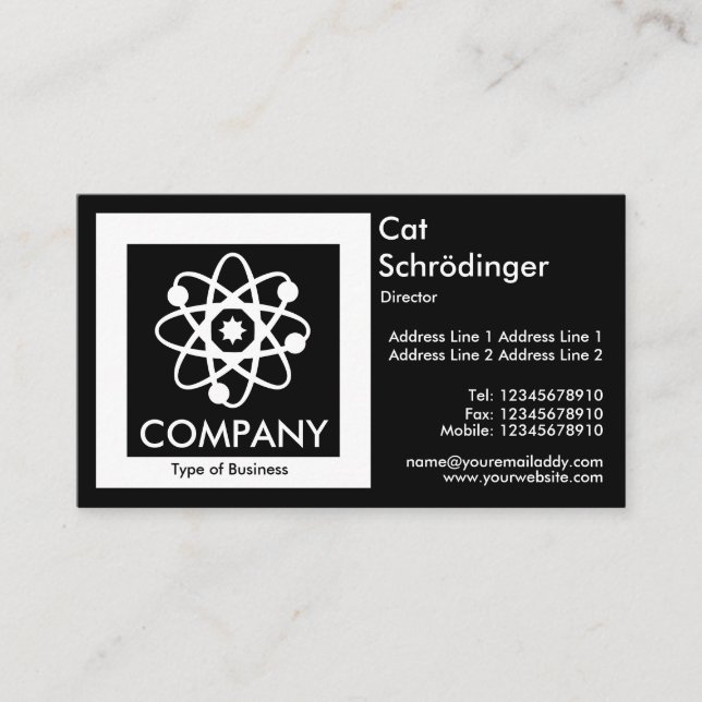 Tarjeta De Visita Gato de Schrödinger - Negro (Anverso)