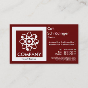 Tarjeta De Visita Gato de Schrödinger - Rojo oscuro