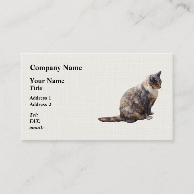 Tarjeta De Visita Gato de Tabby en tonos marrones (Anverso)
