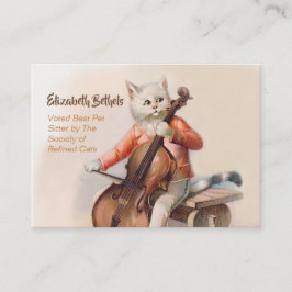 Tarjeta De Visita Gato divertido del Violoncelo-Playing de la
