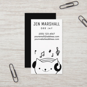 Tarjeta De Visita gato DJ