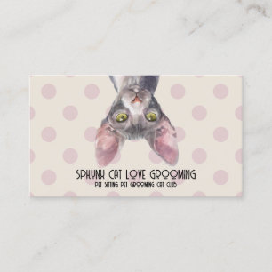 Tarjeta De Visita Gato Esfinge Canadiense Patrón de Puntos