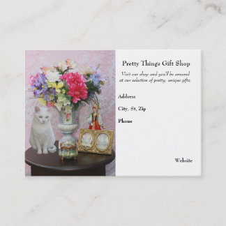 Tarjeta De Visita Gato/flores/tienda de regalos bonitos
