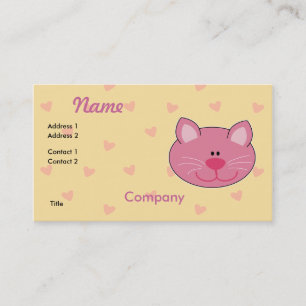 Tarjeta De Visita Gato gatito agudo rosado