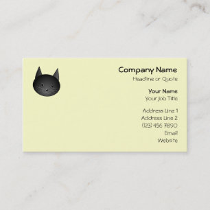 Tarjeta De Visita Gato. Gatito negro adorable