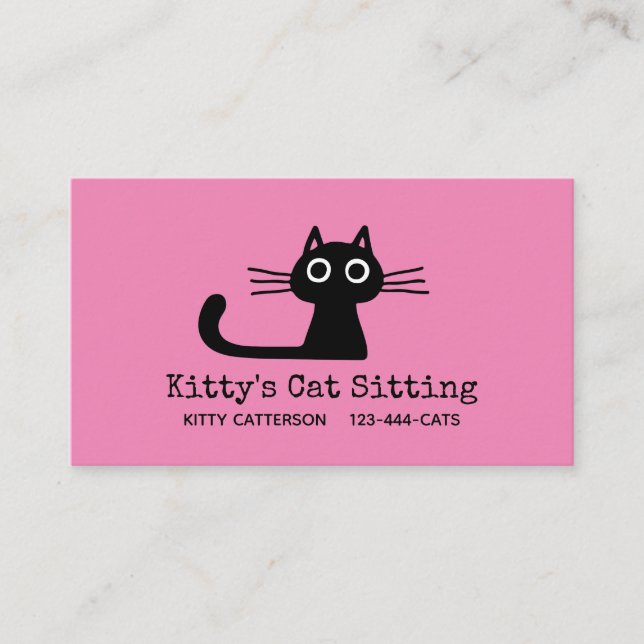 Tarjeta De Visita Gato gatito negro | Fun Feline | Animal quirky (Anverso)
