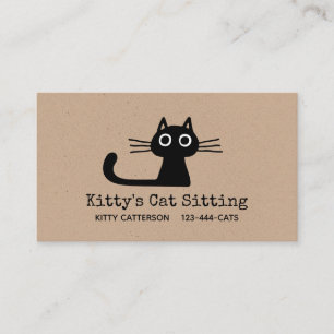 Tarjeta De Visita Gato gatito negro   Fun Feline   Animal quirky