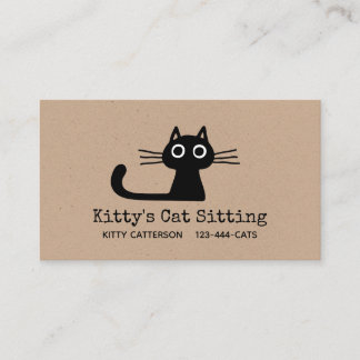 Tarjeta De Visita Gato gatito negro | Fun Feline | Animal quirky