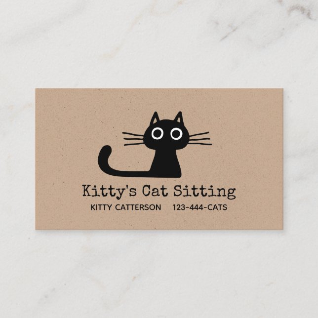 Tarjeta De Visita Gato gatito negro | Fun Feline | Animal quirky (Anverso)