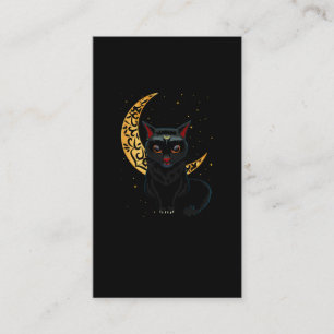 Tarjeta De Visita Gato gótico negro Crescent Wicca Gótico Kitten